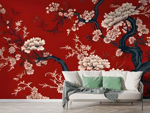 Japanischer Blühender Zweig Tapete, Botanisch Fototapete, Geometrisch Wandpapier, Vliestapete Selbstklebende Wand Deko, Motivtapeten Schlafzimmer Wohnzimmer, 100x70 cm - F-325 Japanischer Blühender Zweig Tapete, Botanisch Fototapete, Geometrisch Wandpapier, Vliestapete Selbstklebende Wand Deko, Motivtapeten Schlafzimmer Wohnzimmer, 100x70 cm - F-325 von Boceoey
