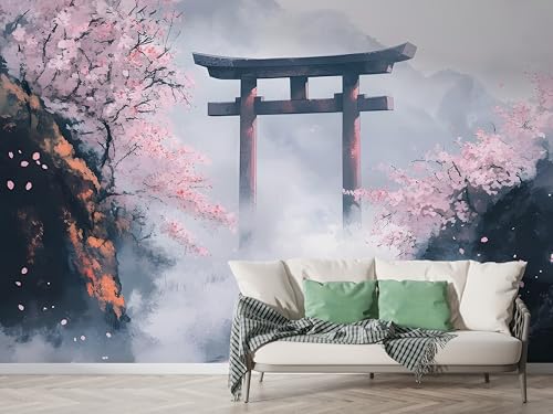 Japanischer Kirschblüte Tapete, Torii Fototapete, Landschaft Wandpapier, Vliestapete Selbstklebende Wand Deko, Motivtapeten Schlafzimmer Wohnzimmer, 400x280 cm - F-322 Japanischer Kirschblüte Tapete, Torii Fototapete, Landschaft Wandpapier, Vliestapete Selbstklebende Wand Deko, Motivtapeten Schlafzimmer Wohnzimmer, 400x280 cm - F-322 von Boceoey