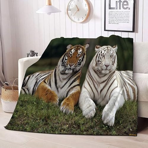 Kuscheldecke Flauschig 220x240 Tiger Decke Sofa Flanell Fleecedecke, Weich und Warme Decken als Sofadecke Wohndecke Couchdecke Tagesdecke, Leichte Decke von Boceoey