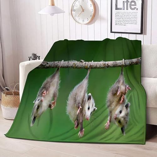 Kuscheldecke Flauschig Opossum Decke Sofa Flanell Fleecedecke, Weich und Warme Decken Tier als Sofadecke Wohndecke Couchdecke Tagesdecke, Leichte Decke 150x200 cm von Boceoey