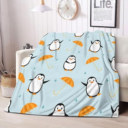 Kuscheldecke Flauschig Pinguin, Decke Fleecedecke Süßes Tier, Weich Warme Flanelldecke Wohndecke als Sofadecke Wolldecke Couchdecke Tagesdecke, XL 150x200 cm Q-54 von Boceoey