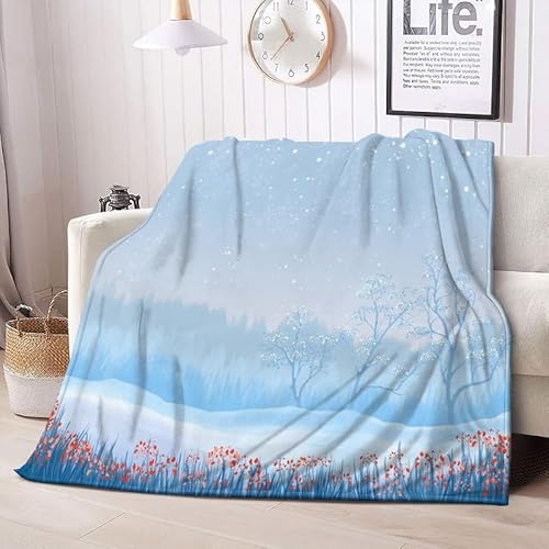 Kuscheldecke Flauschig Weihnachten Decke Sofa Fleecedecke, Warm Weich Wohndecke als Couchdecke Sofadecke Tagesdecke, Schneeflocke Wolldecke Flanelldecke für Bett Schlafzimmer Deko 180x200 cm von Boceoey