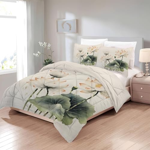Lotus Bettdecke 135x200 4 Jahreszeiten - Bettdecken Japanischer Stil - Ganzjahresdecke Blumen - Waschbare Bettdecke ohne Bezug Nutzbar - Wende Muster Steppdecke mit 2 Kissenbezug - U-763 Lotus Bettdecke 135x200 4 Jahreszeiten - Bettdecken Japanischer Stil - Ganzjahresdecke Blumen - Waschbare Bettdecke ohne Bezug Nutzbar - Wende Muster Steppdecke mit 2 Kissenbezug - U-763 von Boceoey