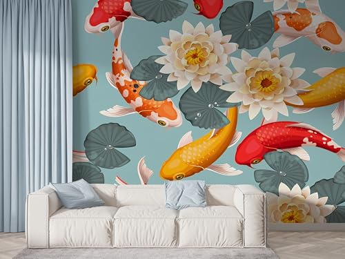 Lotus Blumen Tapete, Pflanzenteich Fototapete, Seerose Wandpapier, Vliestapete Selbstklebende Wand Deko, Motivtapeten Schlafzimmer Wohnzimmer, 100x70 cm - F-545 Lotus Blumen Tapete, Pflanzenteich Fototapete, Seerose Wandpapier, Vliestapete Selbstklebende Wand Deko, Motivtapeten Schlafzimmer Wohnzimmer, 100x70 cm - F-545 von Boceoey