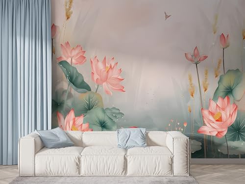 Lotus Blumen Tapete, Pflanzenteich Fototapete, Seerose Wandpapier, Vliestapete Selbstklebende Wand Deko, Motivtapeten Schlafzimmer Wohnzimmer, 250x175 cm - F-461 Lotus Blumen Tapete, Pflanzenteich Fototapete, Seerose Wandpapier, Vliestapete Selbstklebende Wand Deko, Motivtapeten Schlafzimmer Wohnzimmer, 250x175 cm - F-461 von Boceoey