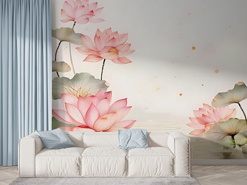 Lotus Blumen Tapete, Pflanzenteich Fototapete, Seerose Wandpapier, Vliestapete Selbstklebende Wand Deko, Motivtapeten Schlafzimmer Wohnzimmer, 300x210 cm - F-473 Lotus Blumen Tapete, Pflanzenteich Fototapete, Seerose Wandpapier, Vliestapete Selbstklebende Wand Deko, Motivtapeten Schlafzimmer Wohnzimmer, 300x210 cm - F-473 von Boceoey