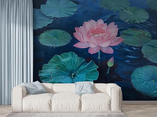 Lotus Blumen Tapete, Pflanzenteich Fototapete, Seerose Wandpapier, Vliestapete Selbstklebende Wand Deko, Motivtapeten Schlafzimmer Wohnzimmer, 400x280 cm - F-455 Lotus Blumen Tapete, Pflanzenteich Fototapete, Seerose Wandpapier, Vliestapete Selbstklebende Wand Deko, Motivtapeten Schlafzimmer Wohnzimmer, 400x280 cm - F-455 von Boceoey