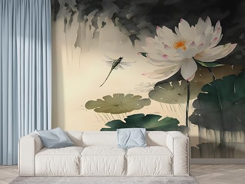 Lotus Blumen Tapete, Pflanzenteich Fototapete, Seerose Wandpapier, Vliestapete Selbstklebende Wand Deko, Motivtapeten Schlafzimmer Wohnzimmer, 450x315 cm - F-467 Lotus Blumen Tapete, Pflanzenteich Fototapete, Seerose Wandpapier, Vliestapete Selbstklebende Wand Deko, Motivtapeten Schlafzimmer Wohnzimmer, 450x315 cm - F-467 von Boceoey