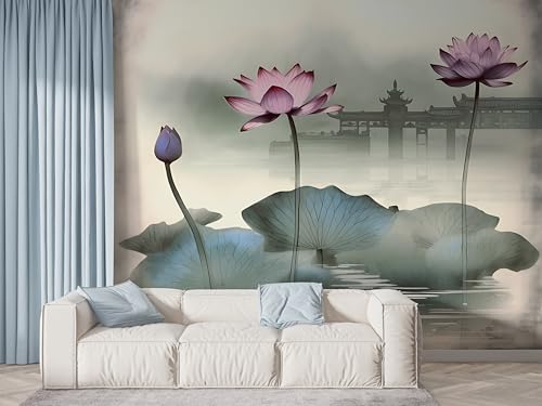 Lotus Blumen Tapete, Pflanzenteich Fototapete, Seerose Wandpapier, Vliestapete Selbstklebende Wand Deko, Motivtapeten Schlafzimmer Wohnzimmer, 450x315 cm - F-515 Lotus Blumen Tapete, Pflanzenteich Fototapete, Seerose Wandpapier, Vliestapete Selbstklebende Wand Deko, Motivtapeten Schlafzimmer Wohnzimmer, 450x315 cm - F-515 von Boceoey