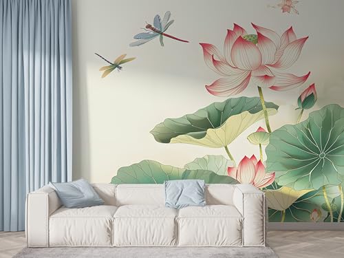 Lotus Orientalische Blumen Tapete, Botanisch Fototapete, Seerose Wandpapier, Vliestapete Selbstklebende Wand Deko, Motivtapeten Schlafzimmer Wohnzimmer, 200x140 cm - F-444 Lotus Orientalische Blumen Tapete, Botanisch Fototapete, Seerose Wandpapier, Vliestapete Selbstklebende Wand Deko, Motivtapeten Schlafzimmer Wohnzimmer, 200x140 cm - F-444 von Boceoey