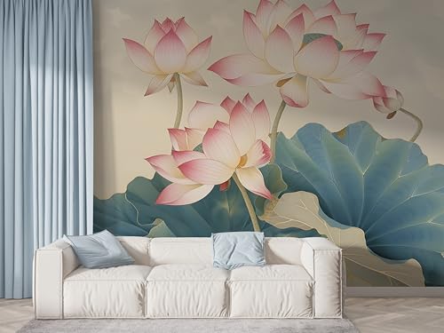 Lotus Orientalische Blumen Tapete, Botanisch Fototapete, Seerose Wandpapier, Vliestapete Selbstklebende Wand Deko, Motivtapeten Schlafzimmer Wohnzimmer, 250x175 cm - F-420 Lotus Orientalische Blumen Tapete, Botanisch Fototapete, Seerose Wandpapier, Vliestapete Selbstklebende Wand Deko, Motivtapeten Schlafzimmer Wohnzimmer, 250x175 cm - F-420 von Boceoey