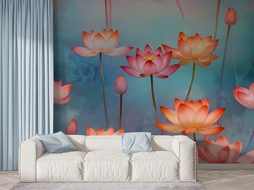 Lotus Orientalische Blumen Tapete, Botanisch Fototapete, Seerose Wandpapier, Vliestapete Selbstklebende Wand Deko, Motivtapeten Schlafzimmer Wohnzimmer, 400x280 cm - F-414 Lotus Orientalische Blumen Tapete, Botanisch Fototapete, Seerose Wandpapier, Vliestapete Selbstklebende Wand Deko, Motivtapeten Schlafzimmer Wohnzimmer, 400x280 cm - F-414 von Boceoey