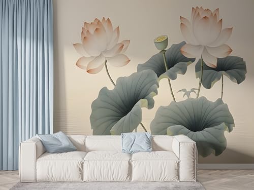Lotus Seerose Tapete, Pflanzen Fototapete, Orientalische Blumen Wandpapier, Vliestapete Selbstklebende Wand Deko, Motivtapeten Schlafzimmer Wohnzimmer, 200x140 cm - F-519 Lotus Seerose Tapete, Pflanzen Fototapete, Orientalische Blumen Wandpapier, Vliestapete Selbstklebende Wand Deko, Motivtapeten Schlafzimmer Wohnzimmer, 200x140 cm - F-519 von Boceoey
