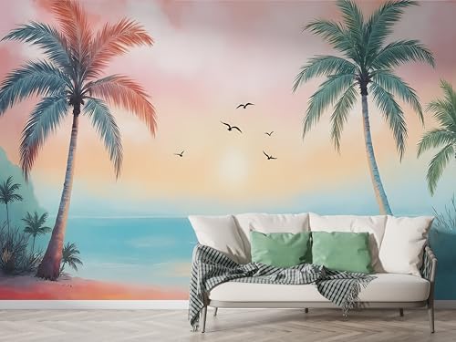 Palme Baum Möwe Tapete, Ozean Fototapete, Landschaft Wandpapier, Vliestapete Selbstklebende Wand Deko, Motivtapeten Schlafzimmer Wohnzimmer, 250x175 cm - M-558 Palme Baum Möwe Tapete, Ozean Fototapete, Landschaft Wandpapier, Vliestapete Selbstklebende Wand Deko, Motivtapeten Schlafzimmer Wohnzimmer, 250x175 cm - M-558 von Boceoey