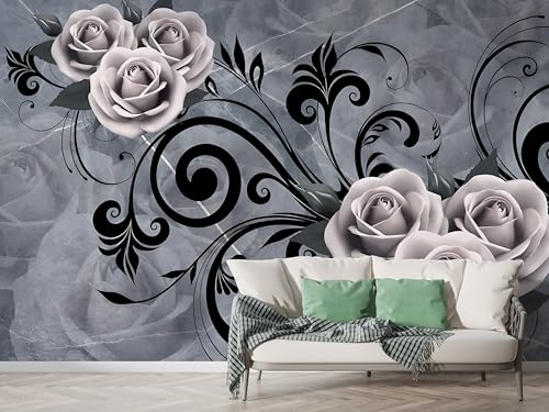 Rose Marmor Tapete, Geometrisch Fototapete, Blumen Wandpapier, Vliestapete Selbstklebende Wand Deko, Motivtapeten Schlafzimmer Wohnzimmer, 300x210 cm - F-232 Rose Marmor Tapete, Geometrisch Fototapete, Blumen Wandpapier, Vliestapete Selbstklebende Wand Deko, Motivtapeten Schlafzimmer Wohnzimmer, 300x210 cm - F-232 von Boceoey