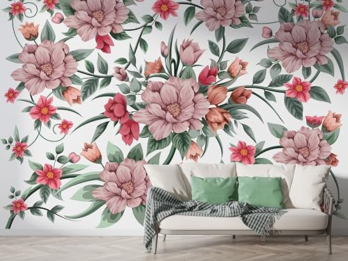 Selbstklebende Tapete Blumenzweig Botanisch Wandbilder, Vlies Fototapete mit Blumenstrauß Gartenstil Motiv, 3D Effekt Wandtapete Deko, Abziehen & Aufkleben, 400x280 cm - F-229 Selbstklebende Tapete Blumenzweig Botanisch Wandbilder, Vlies Fototapete mit Blumenstrauß Gartenstil Motiv, 3D Effekt Wandtapete Deko, Abziehen & Aufkleben, 400x280 cm - F-229 von Boceoey