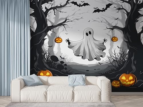 Selbstklebende Tapete Halloween Geist Wandbilder, Vlies Fototapete mit Abstrakt Wald Motiv, 3D Effekt Wandtapete Deko, Abziehen & Aufkleben, 250x175 cm - F-668 Selbstklebende Tapete Halloween Geist Wandbilder, Vlies Fototapete mit Abstrakt Wald Motiv, 3D Effekt Wandtapete Deko, Abziehen & Aufkleben, 250x175 cm - F-668 von Boceoey