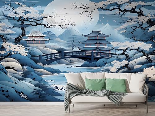 Selbstklebende Tapete Japanisch Kirschblüten Wandbilder, Vlies Fototapete mit Japan Aquarellgebäude Motiv, 3D Effekt Wandtapete Deko, Abziehen & Aufkleben, 450x315 cm - M-674 Selbstklebende Tapete Japanisch Kirschblüten Wandbilder, Vlies Fototapete mit Japan Aquarellgebäude Motiv, 3D Effekt Wandtapete Deko, Abziehen & Aufkleben, 450x315 cm - M-674 von Boceoey