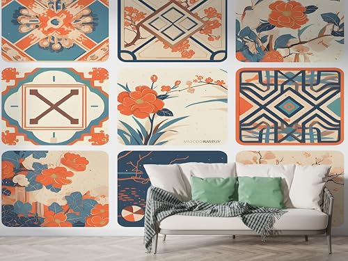 Selbstklebende Tapete Japanisch Kirschblüten Wandbilder, Vlies Fototapete mit Japan Patchwork Blumen Motiv, 3D Effekt Wandtapete Deko, Abziehen & Aufkleben, 250x175 cm - M-646 Selbstklebende Tapete Japanisch Kirschblüten Wandbilder, Vlies Fototapete mit Japan Patchwork Blumen Motiv, 3D Effekt Wandtapete Deko, Abziehen & Aufkleben, 250x175 cm - M-646 von Boceoey