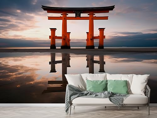 Selbstklebende Tapete Japanisch Torii Wandbilder, Vlies Fototapete mit Japan Himmel Motiv, 3D Effekt Wandtapete Deko, Abziehen & Aufkleben, 350x256 cm - M-654 Selbstklebende Tapete Japanisch Torii Wandbilder, Vlies Fototapete mit Japan Himmel Motiv, 3D Effekt Wandtapete Deko, Abziehen & Aufkleben, 350x256 cm - M-654 von Boceoey