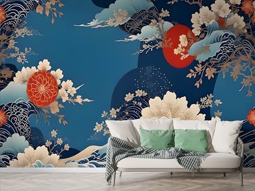 Selbstklebende Tapete Japanischer Kirschblüte Wandbilder, Vlies Fototapete mit Berg Landschaft Motiv, 3D Effekt Wandtapete Deko, Abziehen & Aufkleben, 450x315 cm - F-204 Selbstklebende Tapete Japanischer Kirschblüte Wandbilder, Vlies Fototapete mit Berg Landschaft Motiv, 3D Effekt Wandtapete Deko, Abziehen & Aufkleben, 450x315 cm - F-204 von Boceoey