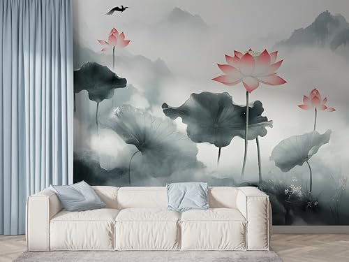 Selbstklebende Tapete Lotus Blumen Wandbilder, Vlies Fototapete mit Pflanzenteich Seerose Motiv, 3D Effekt Wandtapete Deko, Abziehen & Aufkleben, 100x70 cm - F-419 Selbstklebende Tapete Lotus Blumen Wandbilder, Vlies Fototapete mit Pflanzenteich Seerose Motiv, 3D Effekt Wandtapete Deko, Abziehen & Aufkleben, 100x70 cm - F-419 von Boceoey