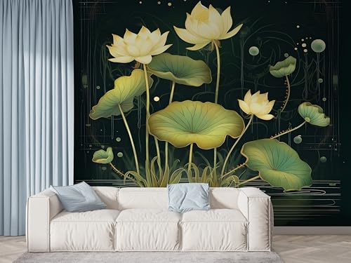 Selbstklebende Tapete Lotus Orientalische Blumen Wandbilder, Vlies Fototapete mit Botanisch Seerose Motiv, 3D Effekt Wandtapete Deko, Abziehen & Aufkleben, 150x100 cm - F-510 Selbstklebende Tapete Lotus Orientalische Blumen Wandbilder, Vlies Fototapete mit Botanisch Seerose Motiv, 3D Effekt Wandtapete Deko, Abziehen & Aufkleben, 150x100 cm - F-510 von Boceoey