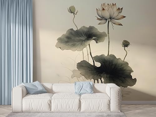 Selbstklebende Tapete Lotus Orientalische Blumen Wandbilder, Vlies Fototapete mit Botanisch Seerose Motiv, 3D Effekt Wandtapete Deko, Abziehen & Aufkleben, 200x140 cm - F-516 Selbstklebende Tapete Lotus Orientalische Blumen Wandbilder, Vlies Fototapete mit Botanisch Seerose Motiv, 3D Effekt Wandtapete Deko, Abziehen & Aufkleben, 200x140 cm - F-516 von Boceoey