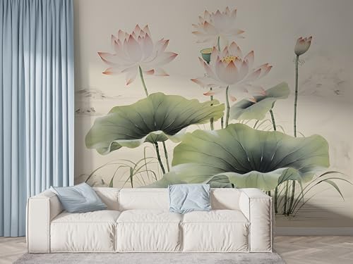Selbstklebende Tapete Lotus Orientalische Blumen Wandbilder, Vlies Fototapete mit Botanisch Seerose Motiv, 3D Effekt Wandtapete Deko, Abziehen & Aufkleben, 300x210 cm - F-498 Selbstklebende Tapete Lotus Orientalische Blumen Wandbilder, Vlies Fototapete mit Botanisch Seerose Motiv, 3D Effekt Wandtapete Deko, Abziehen & Aufkleben, 300x210 cm - F-498 von Boceoey