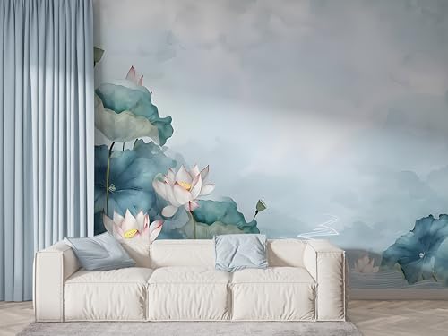 Selbstklebende Tapete Lotus Orientalische Blumen Wandbilder, Vlies Fototapete mit Botanisch Seerose Motiv, 3D Effekt Wandtapete Deko, Abziehen & Aufkleben, 400x280 cm - F-522 Selbstklebende Tapete Lotus Orientalische Blumen Wandbilder, Vlies Fototapete mit Botanisch Seerose Motiv, 3D Effekt Wandtapete Deko, Abziehen & Aufkleben, 400x280 cm - F-522 von Boceoey
