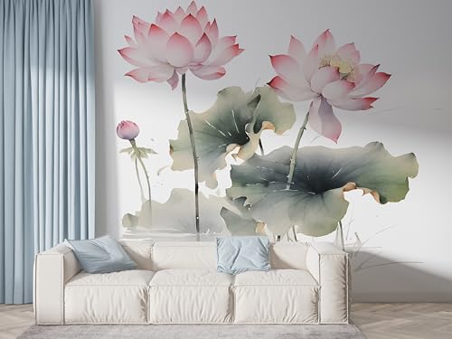 Selbstklebende Tapete Lotus Seerose Wandbilder, Vlies Fototapete mit Pflanzen Orientalische Blumen Motiv, 3D Effekt Wandtapete Deko, Abziehen & Aufkleben, 400x280 cm - F-417 Selbstklebende Tapete Lotus Seerose Wandbilder, Vlies Fototapete mit Pflanzen Orientalische Blumen Motiv, 3D Effekt Wandtapete Deko, Abziehen & Aufkleben, 400x280 cm - F-417 von Boceoey