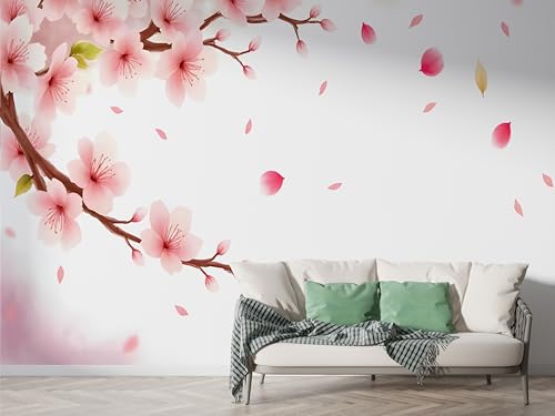 Selbstklebende Tapete Pfirsichblüte Aquarell Wandbilder, Vlies Fototapete mit Botanisch Blumen Motiv, 3D Effekt Wandtapete Deko, Abziehen & Aufkleben, 250x175 cm - F-295 Selbstklebende Tapete Pfirsichblüte Aquarell Wandbilder, Vlies Fototapete mit Botanisch Blumen Motiv, 3D Effekt Wandtapete Deko, Abziehen & Aufkleben, 250x175 cm - F-295 von Boceoey