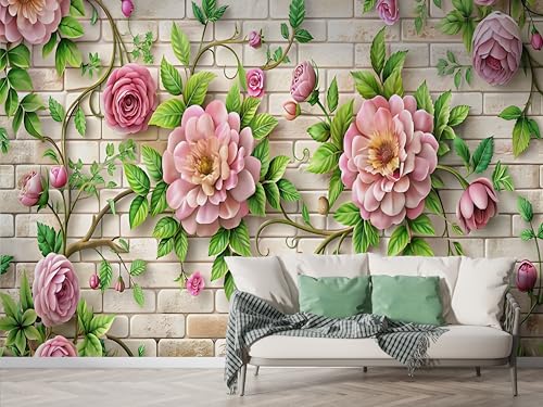 Selbstklebende Tapete Rose Blütenzweig Wandbilder, Vlies Fototapete mit Botanisch Blumenstrauß Motiv, 3D Effekt Wandtapete Deko, Abziehen & Aufkleben, 400x280 cm - F-172 Selbstklebende Tapete Rose Blütenzweig Wandbilder, Vlies Fototapete mit Botanisch Blumenstrauß Motiv, 3D Effekt Wandtapete Deko, Abziehen & Aufkleben, 400x280 cm - F-172 von Boceoey