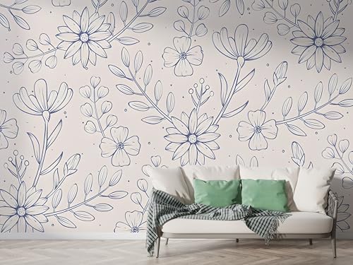 Selbstklebende Tapete Wildblume Aquarell Wandbilder, Vlies Fototapete mit Botanisch Blumen Motiv, 3D Effekt Wandtapete Deko, Abziehen & Aufkleben, 450x315 cm - F-245 Selbstklebende Tapete Wildblume Aquarell Wandbilder, Vlies Fototapete mit Botanisch Blumen Motiv, 3D Effekt Wandtapete Deko, Abziehen & Aufkleben, 450x315 cm - F-245 von Boceoey