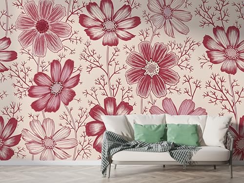 Selbstklebende Tapete Wildblume Aquarell Wandbilder, Vlies Fototapete mit Botanisch Blumenzweig Motiv, 3D Effekt Wandtapete Deko, Abziehen & Aufkleben, 450x315 cm - F-310 Selbstklebende Tapete Wildblume Aquarell Wandbilder, Vlies Fototapete mit Botanisch Blumenzweig Motiv, 3D Effekt Wandtapete Deko, Abziehen & Aufkleben, 450x315 cm - F-310 von Boceoey