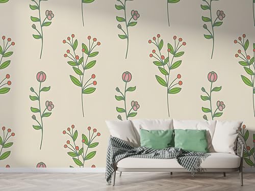 Selbstklebende Tapete Wildblume Botanisch Wandbilder, Vlies Fototapete mit Blumen Gartenstil Motiv, 3D Effekt Wandtapete Deko, Abziehen & Aufkleben, 100x70 cm - F-307 Selbstklebende Tapete Wildblume Botanisch Wandbilder, Vlies Fototapete mit Blumen Gartenstil Motiv, 3D Effekt Wandtapete Deko, Abziehen & Aufkleben, 100x70 cm - F-307 von Boceoey