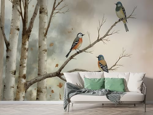 Selbstklebende Tapete Zweig Vogel Wandbilder, Vlies Fototapete mit Retro Landschaft Motiv, 3D Effekt Wandtapete Deko, Abziehen & Aufkleben, 200x140 cm - F-338 Selbstklebende Tapete Zweig Vogel Wandbilder, Vlies Fototapete mit Retro Landschaft Motiv, 3D Effekt Wandtapete Deko, Abziehen & Aufkleben, 200x140 cm - F-338 von Boceoey