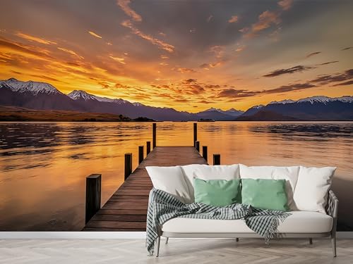 Sonnenuntergang Landschaft Tapete, Pier Fototapete, Ozean Wandpapier, Vliestapete Selbstklebende Wand Deko, Motivtapeten Schlafzimmer Wohnzimmer, 450x315 cm - M-552 Sonnenuntergang Landschaft Tapete, Pier Fototapete, Ozean Wandpapier, Vliestapete Selbstklebende Wand Deko, Motivtapeten Schlafzimmer Wohnzimmer, 450x315 cm - M-552 von Boceoey