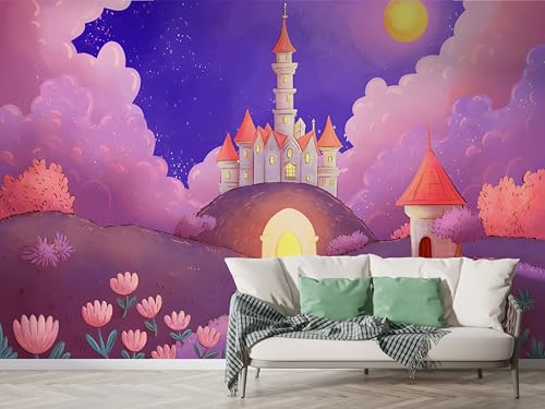 Sternenhimmel Selbstklebende Tapete Traummädchen-Stil Wandbilder, Vlies Fototapete mit Burg Blumen Motiv, 3D Effekt Wandtapete Deko, Abziehen & Aufkleben, 450x315 cm - M-583 Sternenhimmel Selbstklebende Tapete Traummädchen-Stil Wandbilder, Vlies Fototapete mit Burg Blumen Motiv, 3D Effekt Wandtapete Deko, Abziehen & Aufkleben, 450x315 cm - M-583 von Boceoey