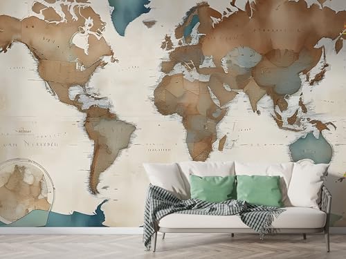 Weltkarte Meer Tapete, Segel Fototapete, Landschaft Wandpapier, Vliestapete Selbstklebende Wand Deko, Motivtapeten Schlafzimmer Wohnzimmer, 400x280 cm - F-333 Weltkarte Meer Tapete, Segel Fototapete, Landschaft Wandpapier, Vliestapete Selbstklebende Wand Deko, Motivtapeten Schlafzimmer Wohnzimmer, 400x280 cm - F-333 von Boceoey