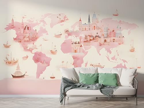 Weltkarte Segelboot Tapete, Burg Fototapete, Architektur Wandpapier, Vliestapete Selbstklebende Wand Deko, Motivtapeten Schlafzimmer Wohnzimmer, 450x315 cm - F-296 Weltkarte Segelboot Tapete, Burg Fototapete, Architektur Wandpapier, Vliestapete Selbstklebende Wand Deko, Motivtapeten Schlafzimmer Wohnzimmer, 450x315 cm - F-296 von Boceoey