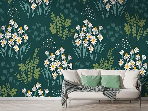 Wildblume Botanisch Tapete, Garten Fototapete, Blumen Wandpapier, Vliestapete Selbstklebende Wand Deko, Motivtapeten Schlafzimmer Wohnzimmer, 300x210 cm - F-226 Wildblume Botanisch Tapete, Garten Fototapete, Blumen Wandpapier, Vliestapete Selbstklebende Wand Deko, Motivtapeten Schlafzimmer Wohnzimmer, 300x210 cm - F-226 von Boceoey