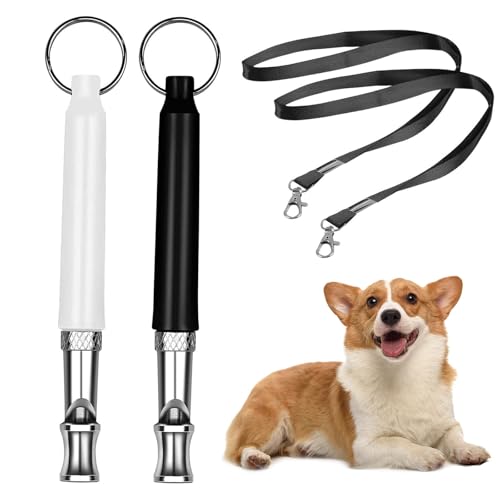 2 Pack Hundepfeife Hochfrequenz Lautlos, Mit Lanyard Hundepfeifen, Verstellbare Hundepfeife Rückruf Gegen Bellen, Kann einen Trainingseffekt erzielen (Schwarz und weiß) 2 Pack Hundepfeife Hochfrequenz Lautlos, Mit Lanyard Hundepfeifen, Verstellbare Hundepfeife Rückruf Gegen Bellen, Kann einen Trainingseffekt erzielen (Schwarz und weiß) von Bocguy