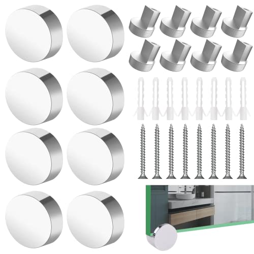 8er Set Spiegelhalterung 0 mm Wandabstand Acrylglas Aufhängung Universell für Plattenstärke 2,5-6mm, Glasklemme Glashalter Abstandhalter Edelstahl für Acrylglas und küchenrückwand Platte von Bocguy