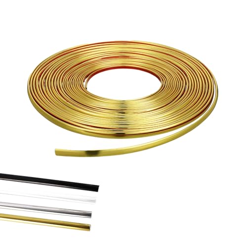 Selbstklebende Wandleisten & Deckenleisten, 8m Gold Zierleisten - Dekorleisten für Wand und Decke, Einfach Anzubringen von Bocguy
