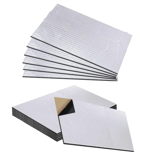 Alubutyl Dämmmatte Auto, 5mm Selbstklebende Alubutyl Matte, 12pcs 40x25cm Isoliermatte Selbstklebend zur Schalldämmung, Isolierung, Wasserdicht, Feuerfest Alubutyl Dämmmatte Auto, 5mm Selbstklebende Alubutyl Matte, 12pcs 40x25cm Isoliermatte Selbstklebend zur Schalldämmung, Isolierung, Wasserdicht, Feuerfest von Bocguy