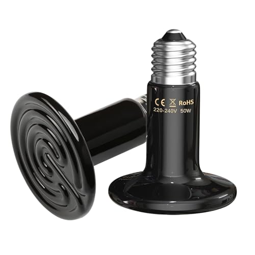Bocguy 2Pcs Keramik-Wärmestrahler, 50W Reptilien-Wärmelampe,Keramik Reptilien Wärmelampe,Wärmelampe Terrarium,Keramik Heat Emitter Für Reptilien, Eidechsen, Schlangen, Hühner, Hunde, Katzen Bocguy 2Pcs Keramik-Wärmestrahler, 50W Reptilien-Wärmelampe,Keramik Reptilien Wärmelampe,Wärmelampe Terrarium,Keramik Heat Emitter Für Reptilien, Eidechsen, Schlangen, Hühner, Hunde, Katzen von Bocguy