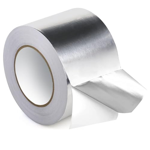 Aluminium Klebeband Hitzebeständiges Selbstklebendes, 1 Rolle 100mm*50m Alu Klebeband, Wasserdichtes aluklebeband, Netzverstärkt von Lüftungs und Klimaanlagen,Metallklebeband UV,Dampfsperre Klebeband von Bocguy