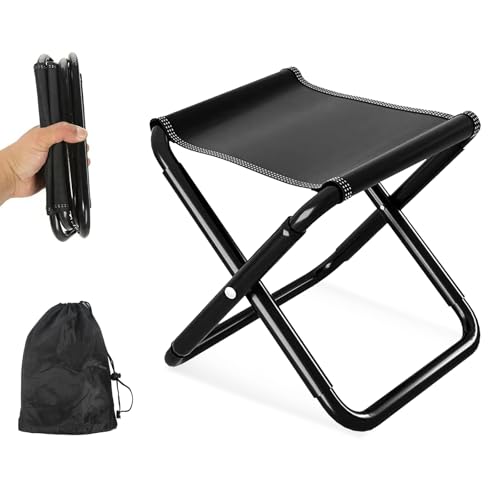 Camping Klapphocker, Mini Outdoor Campinghocker, Leicht Faltbar Klapphocker, Campinghocker mit Aufbewahrungsbeutel, für BBQ, Camp, Reisen, Wandern, Beach, Garden, Angeln von Bocguy