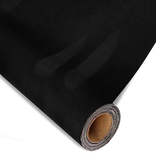 Bocguy Mikrofaserstoff Folie Selbstklebende Wildleder Optik Autofolie, Wildlederimitat Selbstklebend, für Autoinnenräume, Polsterungen, Schmuck-Schublade (40cm x 150cm, Schwarz) von Bocguy